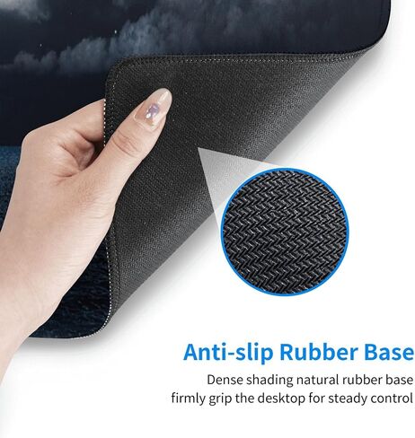 Large Desk Mat, Moon Illuminating The Clear Blue Ocean Design Desk Pad Mouse Pad Gaming Mousepad Extended XXL Keyboard Pad 31.5 x 11.8 in Laptop Computer Mouse Keyboard Mat for Office Desk Decor in Saudi Arabia