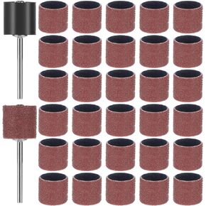 33pcs Dog Nail Grinder Pet Nail Grinder for Dogs Replacement Kit Sanding Drum Set with Grit Sanding Bands Pet Nail Smoother Dog Claw Care Rotary Tool Kit Dog Claw Trimmer Tools (1/2 Inch 120 Grit )