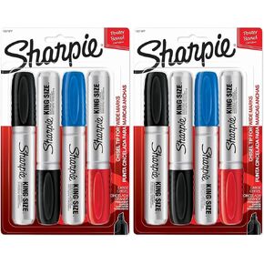 Sharpie 15674PP King Size Markers Chisel Tip Blue/Red/Black 4/Set - 2 Pack