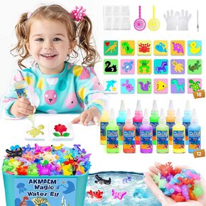 York Magic Water Elf Toy Kit, 20 Colors Water Fairy Water Gel Kit, 60ml Water Elf Set with 18 Shape Molds, Handmade Water Toy, Creative Magic Water Toy kit, Children's DIY Aqua Marine Life(20 Colors)