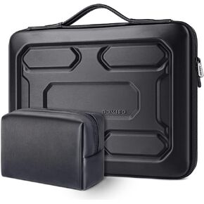 DOMISO 17 inch Laptop Sleeve with Pouch Shockproof Computer Bag Waterproof EVA Protective Carrying Case for 17.3" HP Envy 17/MSI GS73VR Stealth Pro/LG Gram 17"/ROG Strix GL702VS, Black