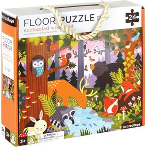 Petit Collage Floor Puzzle, Secret Garden, 24-Pieces – Large Puzzle for Kids, Completed Garden Puzzle Measures 18" x 24" – Makes a Great Gift Idea for Ages 3+