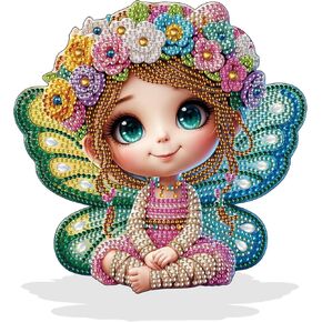 WisonDapㅤㅤ Flower Spirit Tabletop Crystal Diamond Art Kits for Adults,Special Shaped Crystal Spirit Diamond Painting Kits for Beginners,Diamond Art Desktop Kits for Home Wall Decor.