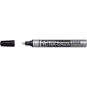SAKURA PenTouch Fast Dry Non-Toxic Waterproof Permanent Marker, Fine Tip, Metallic Silver