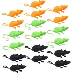 Toyvian 18Pcs Fake Rats for Halloween Decorations, Realistic Rubber Mouse Prank Toys, 2.36 Inch Small Simulation Mice for Party Props and Trick Activities