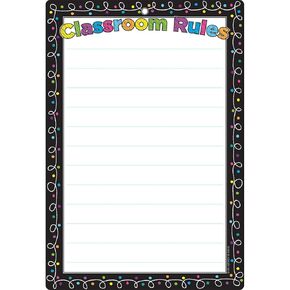 Ashley Productions ASH91051 Smart Poly™ Chart, Chalk Dots Loops Class Rules, Polypropylene (PP)/Steel, 13" x 19"