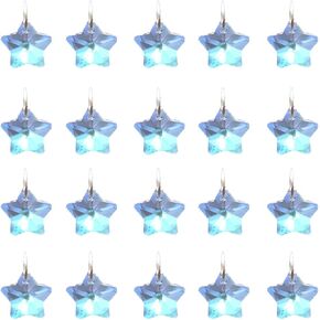 50 Pieces Crystal Star Charms AB Finish Glass Faceted Star Pendants for Jewerly Craft Making 13x7mm