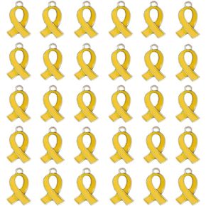 30 Pieces Breast Cancer Awareness Charms, Breast Cancer Charms for Jewelry Making Ribbon Pendant Charms Bulk Charms DIY Jewelry Craft Making Accessories