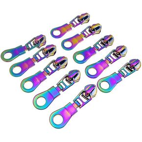 10Pcs Rainbow Donut Zipper Pulls for Zipper Repair Kit Zipper Pull Replacement 5# Nylon Head Zipper Puller Sliders for Purses Handbags Bags