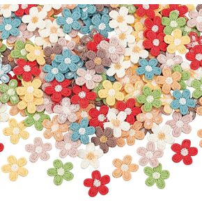 FINGERINSPIRE 144Pcs 8 Colors Knitted Flowers Patch 0.6Inch Crochet Flower Patches Flower Sew On Patches Cotton Knitting Applique Patches Costume Accessories for Crafts Clothes Dress Jackets Hat Bags