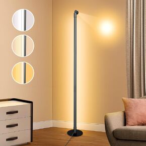 Modern LED Floor Lamp, with Top Reading Light, Bright Minimalist Dimmable 3 Color Temperatures, Remote Control, Standing Floor Lamp for Living Room, Bedroom, Home Office