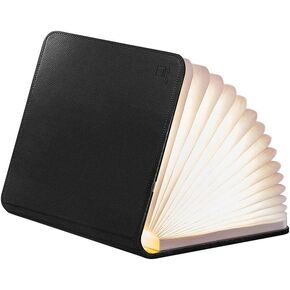 Gingko Black Natural Leather Finish Mini Smart Book Desk Light
