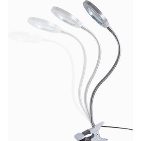 Magnifying Glass with Light and Stand, Desk Lamp LED Light with USB Powered,Adjustable Flexible Gooseneck,Clip on Desktop & Bed for Reading, Crafts;Studio for Daily Hobbies Repairing.