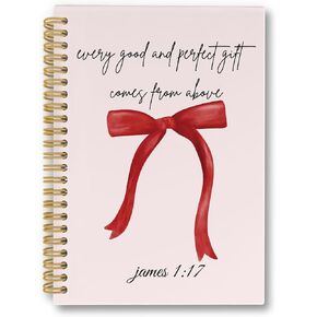 laveliabel Red Bow Coquette Notebook - Red Preppy Christian Notebook Journal, Pink Office Supplies, Bible Journal Notebooks for Note Taking, Bible Journaling Notebook, Spiral Notebook 5.5x8.3 Inches