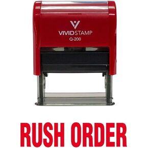 Rush Order Self Inking Rubber Stamp (Red Ink) - Medium