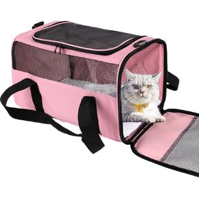 IONRIVER Cat Carriers Dog Carrier Top Load for Small Medium Cats Dogs 15Lbs 20Lbs,TSA Airline Approved Carrier Top Load,Collapsible Travel Puppy Carrier (Medium,Pink)
