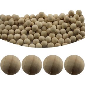 60 Pcs Wooden Round Ball 4/5" (20mm) Unfinished Wood Balls for Crafts, Wood Beads, Crafting Wood Rounds, Wooden Circles, DIY Project