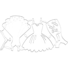 Princess Dress Frame Die Cut for Card Making, Women Dress Metal Cutting Dies Congratulations Die Cuts Embossing Stencils Template for DIY Scrap-Booking Decor Wedding Birthday Blessing Card