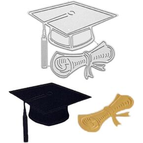 Graduation Hat Metal Cutting Dies, Bachelor Cap Graduation Theme Cutting Dies for Card Making, DIY Scrapbooking Embossing Paper Templated, Dies Cut Graduation Gift