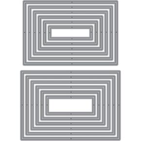 Essential 4-Bar Rectangles, Essentials by Ellen Designer Dies, Layering Stackable Nesting Panels Matting. Die Cut for Card Making.