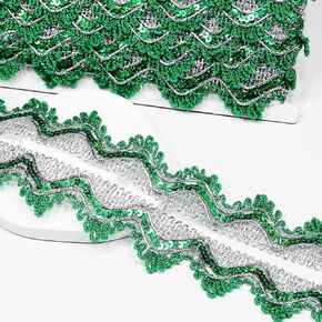 Length15 Yards，Width25mm/0.98Inch, Gold Sequin lace Trim Trim Craft Ribbon Decorated Gimp Trim for Wedding Bridal, Performance Costumes or Jewelry, Crafts and Sewing （ Gold Sequin）
