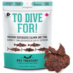 Dehydrated Protein Wild Salmon & Tuna Treat for Dogs & Cats Slowly Dehydrated Raw Single Ingredient Keep Nurtients Vitamins and Healthy Oils Made