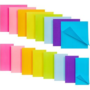 Sticky Notes Assorted Sizes, 16 Pads Self-Stick Notes 3x3 in and 1.5x3 in Bright Colored Office Supplies Set, Strong Adhesive Easy to Post, Recyclable