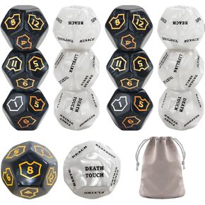 12 Pieces MTG Counter 12 Sided Abilities Keywords Dice Loyalty MTG Life Counter Tokens Dice Buff Tokens Compatible with Magic Card Game Accessories CCG Creature Stats (White)