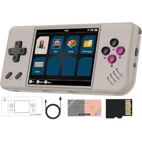 RG28XX Retro Handheld Game with Linux System, 2.83 Inch IPS Screen Built-in 64G TF Card 5516 Games Support Multimedia Application and TV Output(Gray)