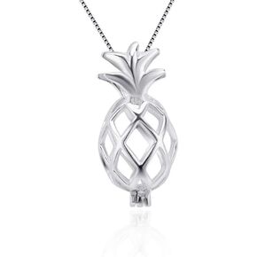 Pineapple Cage Pendants for Pearl Jewelry Making Sterling Silver, Design Pearl Cage Pendants for Women