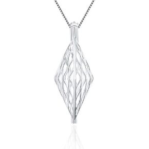 Rhombus Cage Pendants for Pearl Jewelry Making Sterling Silver, Design Pearl Cage Pendants for Women