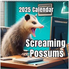 2025 Funny Screaming Possums Calendar, Possums Calendar Monthly Planner, Jan 2025 - Dec 2025, 7.8"x 7.8" Gag Wall Calendar Gift for Men Women