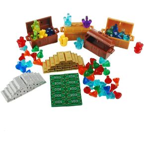Treasure Accessories Set Building Blocks Bullion Money Gold Bar Jewelry Building Bricks Kit DIY Building Set Compatible All Major Brands(#A)