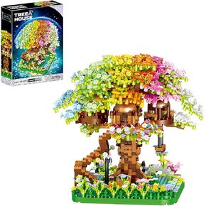 Cherry Blossom Tree Building Set,1109 Pcs Japanese Sakura Tree House Micro Blocks Toys,STEM Creative Cherry Blossom Bonsai Tree House Building Flowers Set,Friendship Tree House for Adult,Kid