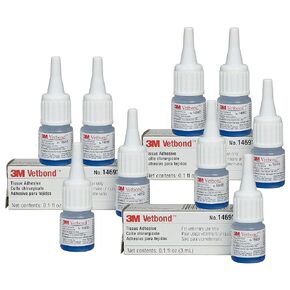 3M Vetbond Tissue Adhesive, 3ml Bottles w/MSDS (12 Bottles)