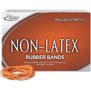 Alliance 37196 Non-Latex Rubber Bands, Sz. 19, Orange, 3-1/2 x 1/16, 1440 Bands/1lb Box