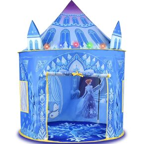 خيمة Princess Play ، ألعاب مجمدة للفتيات ، مسرح كاسل Ice Indoor/Outdoor Carge 53 "× 41" مع مصابيح LED وحقيبة مثالية للأعمار من 1 إلى 9
