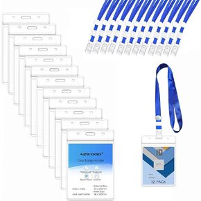 حاملي شارة جواز سفر كبيرة إضافية مع الحبل ، 4 × 6 بوصة شاقة من البلاستيك الصافي PVC Card إدراج الحامي العمودي ماء الشارة الشفاف الشفافة لشارات الاسم والضغط على الممرات in Kuwait