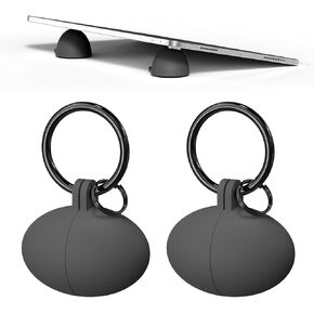 Portable Egg Keyring Style Anti-Slip Silicone Laptop & Pad Stand 2set(4pcs) - Ergonomic Viewing, Typing, Drawing, Cooling Foot/White Yellow (White+Yellow)