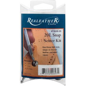 Realeather Crafts Snap Setter Kit, 20-Litter, Nickel (T3630-20)