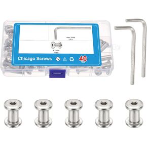 PATIKIL 40 SET HEX Chicago Procks مجموعة متنوعة مع وجع سداسي ، M8x35mm الصلب الكربون الصلب ملزمة