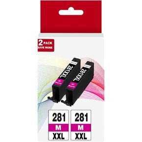 281 XXL Magenta Ink Cartridges 2 Pack Replacement for Canon CLI 281XXL for Cannon 280 281XL Fit for TR8620a TR8600 TR8622a TR8520 TS9521c TR7520 TS9120 TR8622 TS9520 TS6220 TS6320 TS702a TR8500 TR7620