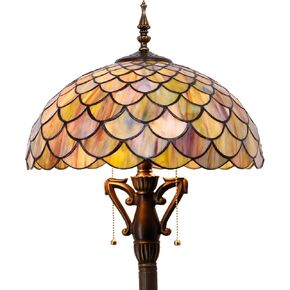 Tiffany Floor Lamp Green Purple Grape Stained Glass Standing Reading Light 16X16X66 Inches Antique Pole Corner Lamp Decor Bedroom Living Room in Saudi Arabia