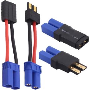 2Pairs TRAX to EC5 Male Female Connectors for RC LiPo Battery Connectors Adapter Compatible(W59-4)