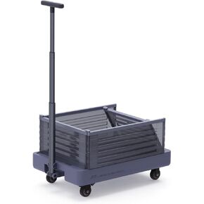 Rolling Crate with Wheels - Teacher Rolling Cart - Portable Folding Hand Truck for Groceries, Teacher, Moving, and Office Use, 165 lbs Capacity - No Assembly Required