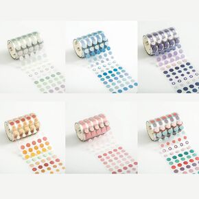 6 Rolls Circle Stickers - Colorful Circles Stickers Pack - Translucent Color Coding Dots Labels - Assorted Color Code Sticker, for Customizing Planners to Do List Calendar