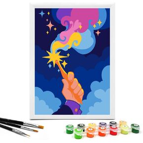 Nariolar Paint by Numbers for Kids Ages 4-8-12 with 7X9.5 inch Pre-Printed Cardboard,11 Acrylic Paint Pots and 3 Painting Brushes, Room Decor for Children,(Proud Lion) in Saudi Arabia