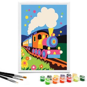 Nariolar Paint by Numbers for Kids Ages 4-8-12 with 7X9.5 inch Pre-Printed Cardboard,11 Acrylic Paint Pots and 3 Painting Brushes, Room Decor for Children,(Proud Lion)