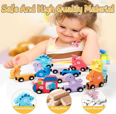 Montessori Toys for Toddler Age 1-3, Toddler Toy Wooden Magnetic Traffic Train Set with Playmat/Storage Bag for Baby Boy, Birthday for 1 2 3 Years Old Boys & Girls in Saudi Arabia