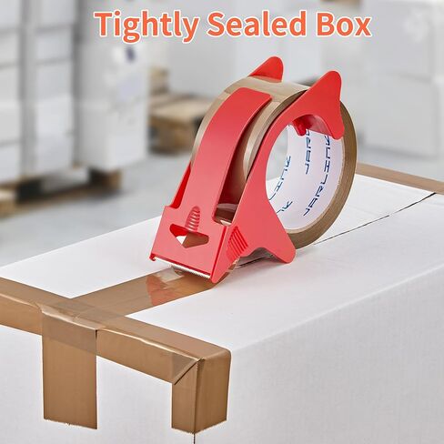 JARLINK 3 Rolls Brown Packing Tape with Dispenser, Heavy Duty Packaging Tape Refills for Shipping Packaging Mailing, 2.6mil Thick, 1.88 inches Wide, 55 Yards Per Roll, 165 Total Yards in Saudi Arabia